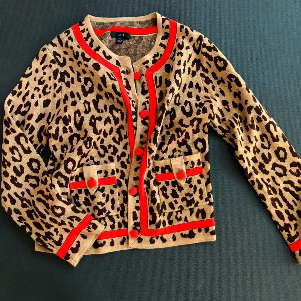 J Crew Leopard Cardigan